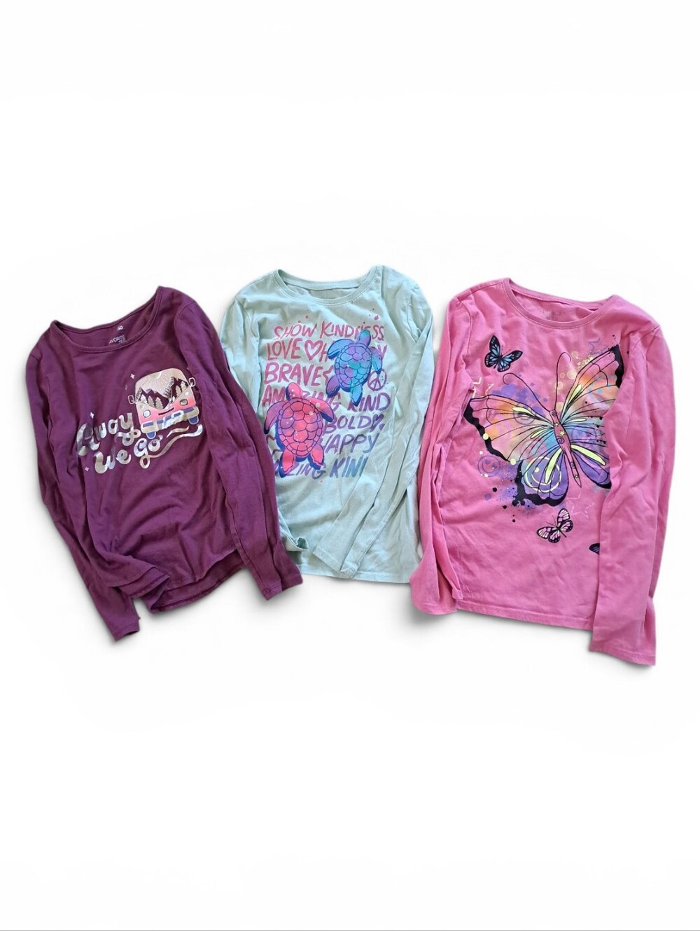 Girl's Bundle of 3 Long-sleeve Tees - Size L